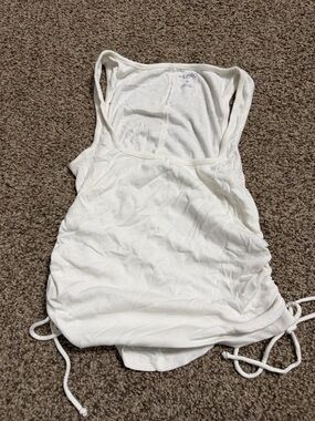 Pilcro tank xs White Ribbed Tank with Side Ties